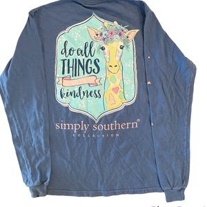 Simply southern giraffe T-shirt king sleeved do things with kindness size small